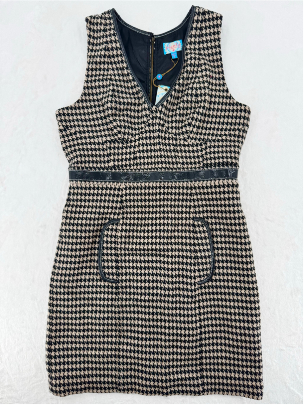 Houndstooth Jumper Dress Plenty Tracy Reese Sz 10 Academia Preppy Office Siren
